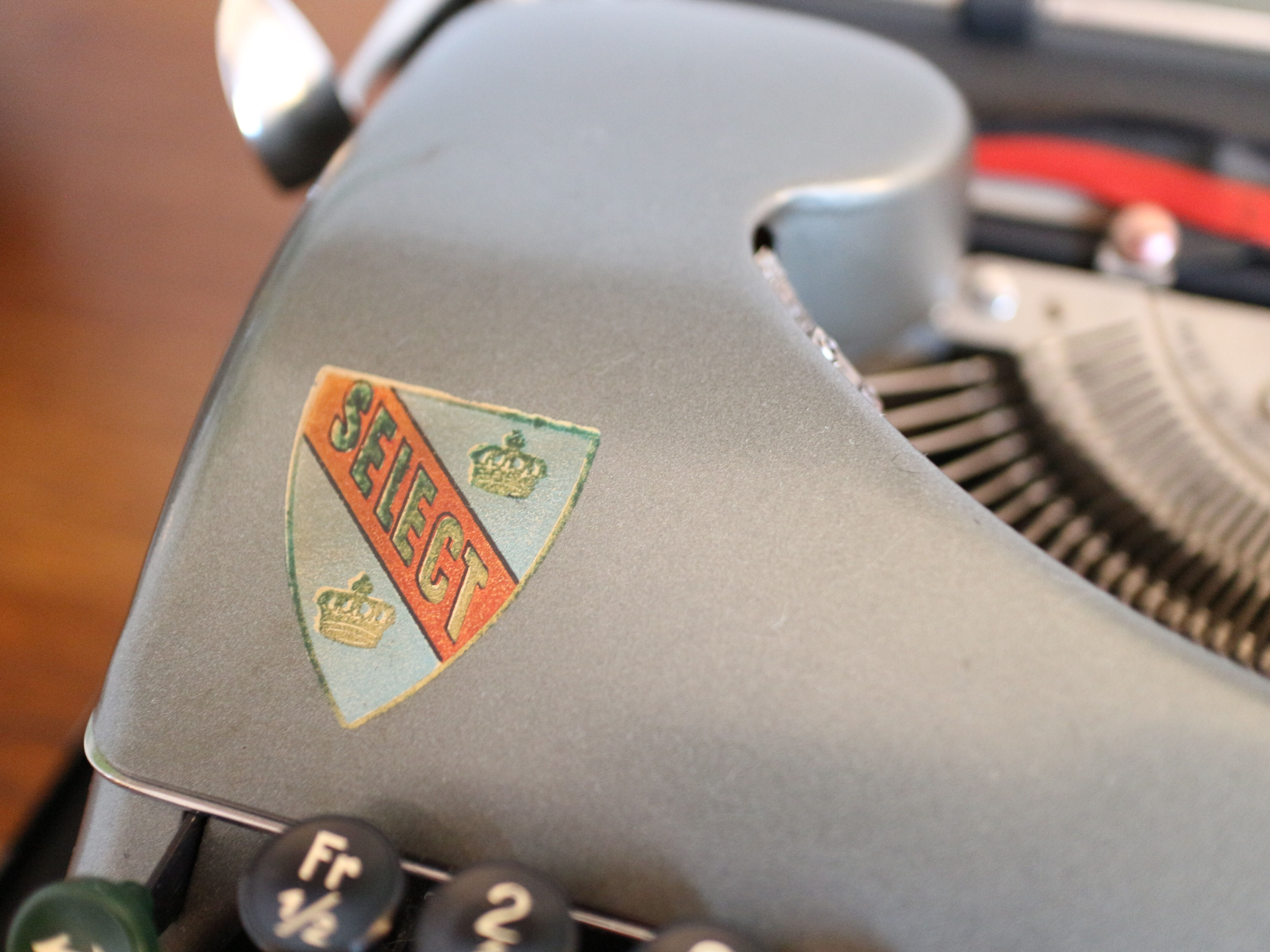 Collectible typewriter, personal Japy or P68, select grey metal model