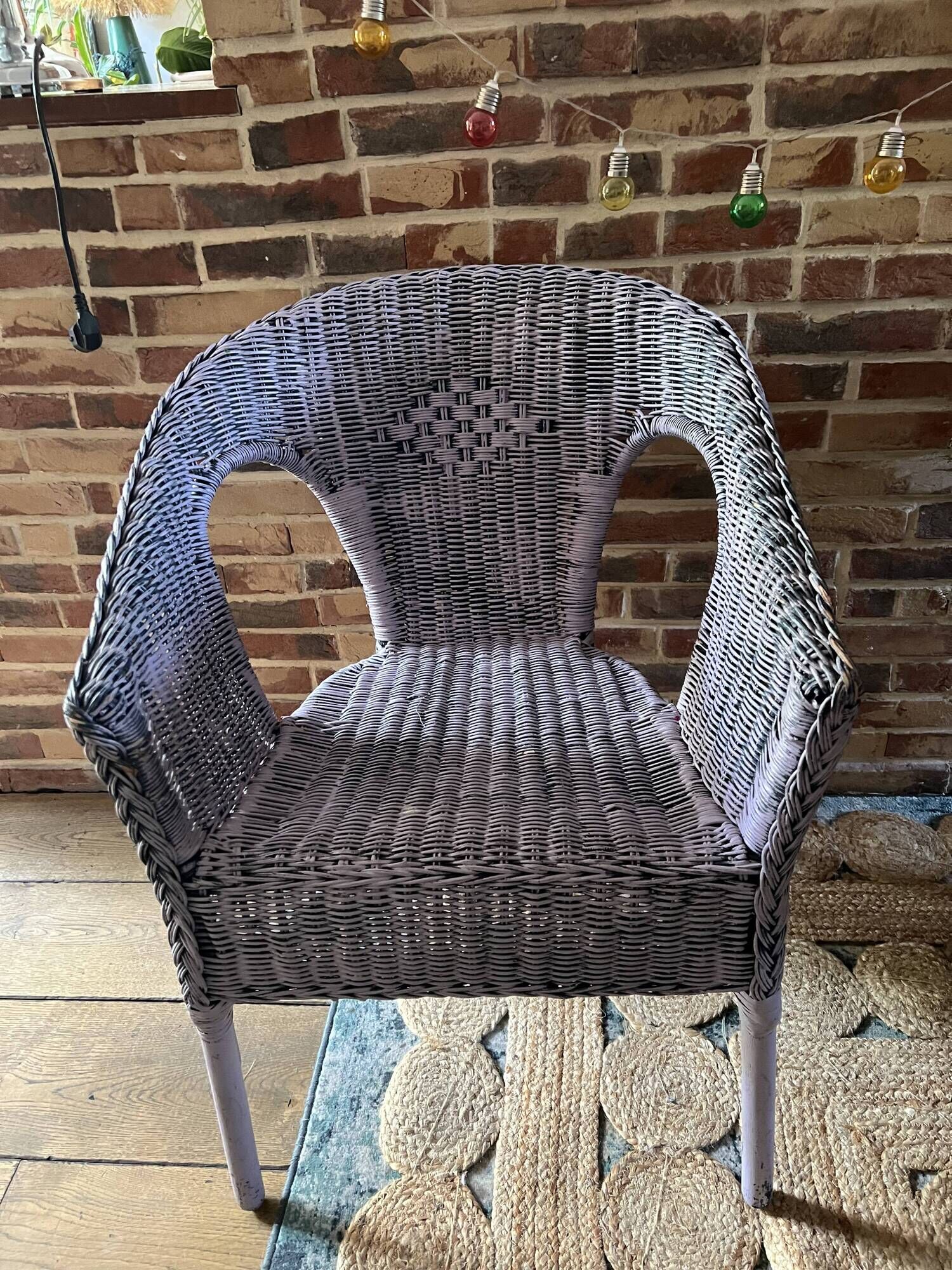 Colourful wicker armchair
