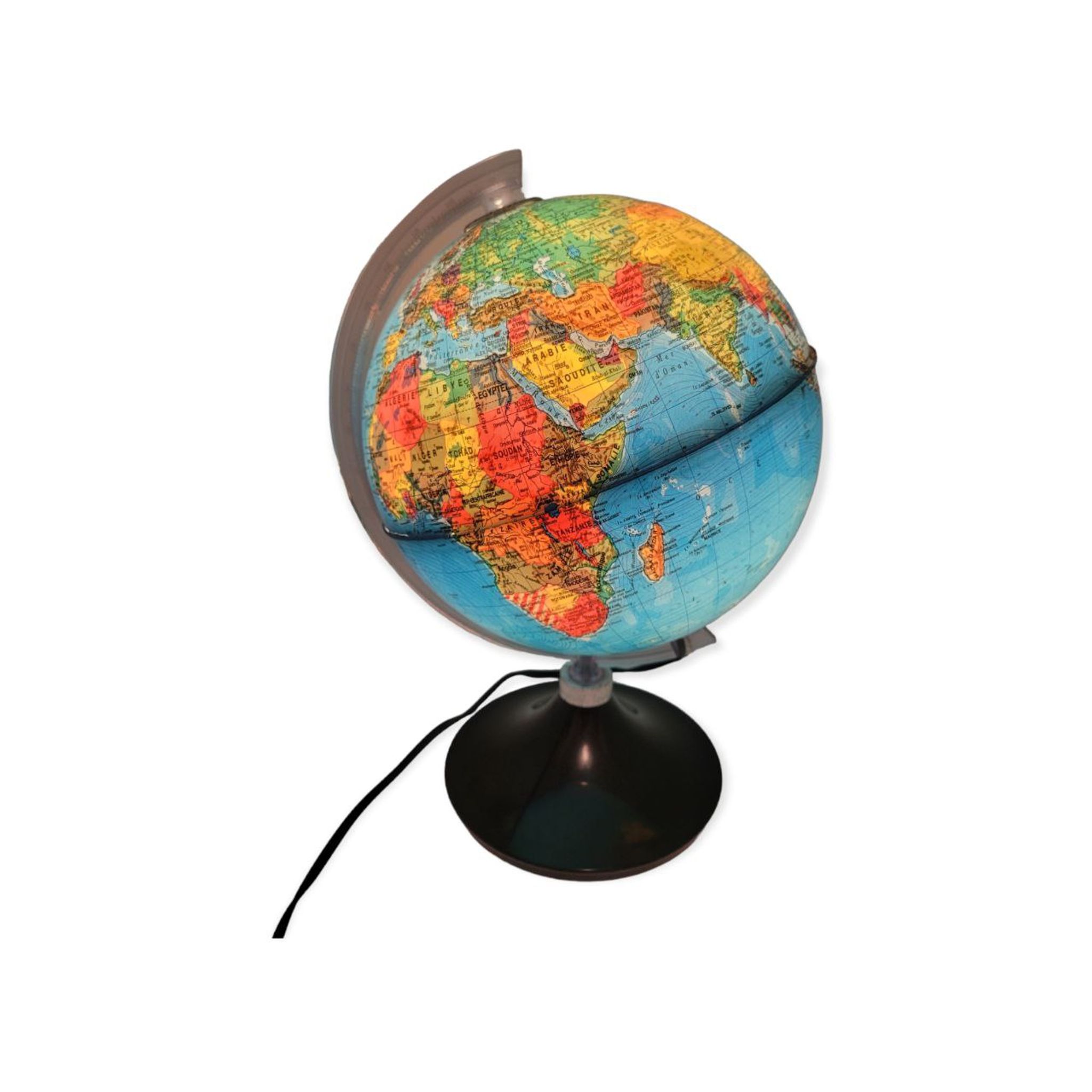 Luminous rotating globe 20cm made in Italy 70s