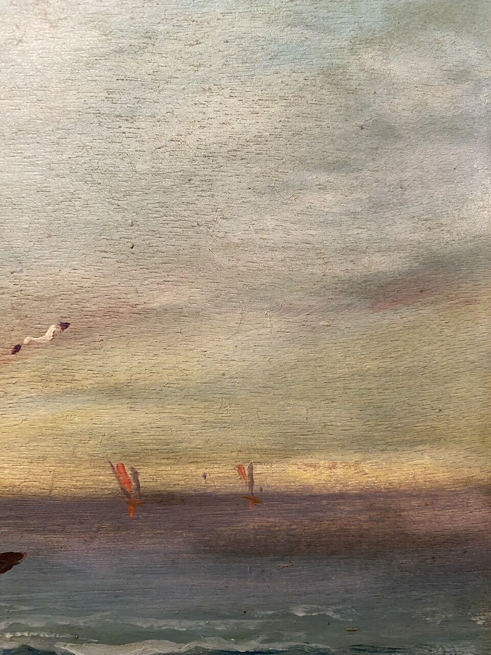 Old painting, Marine, signed, XX century