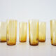 6 amber glass water glasses 1960