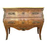 Curved marquetry commode – marble top