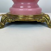 Table lamp with frame of pink opaline glass Funen's glassworks, 1930s