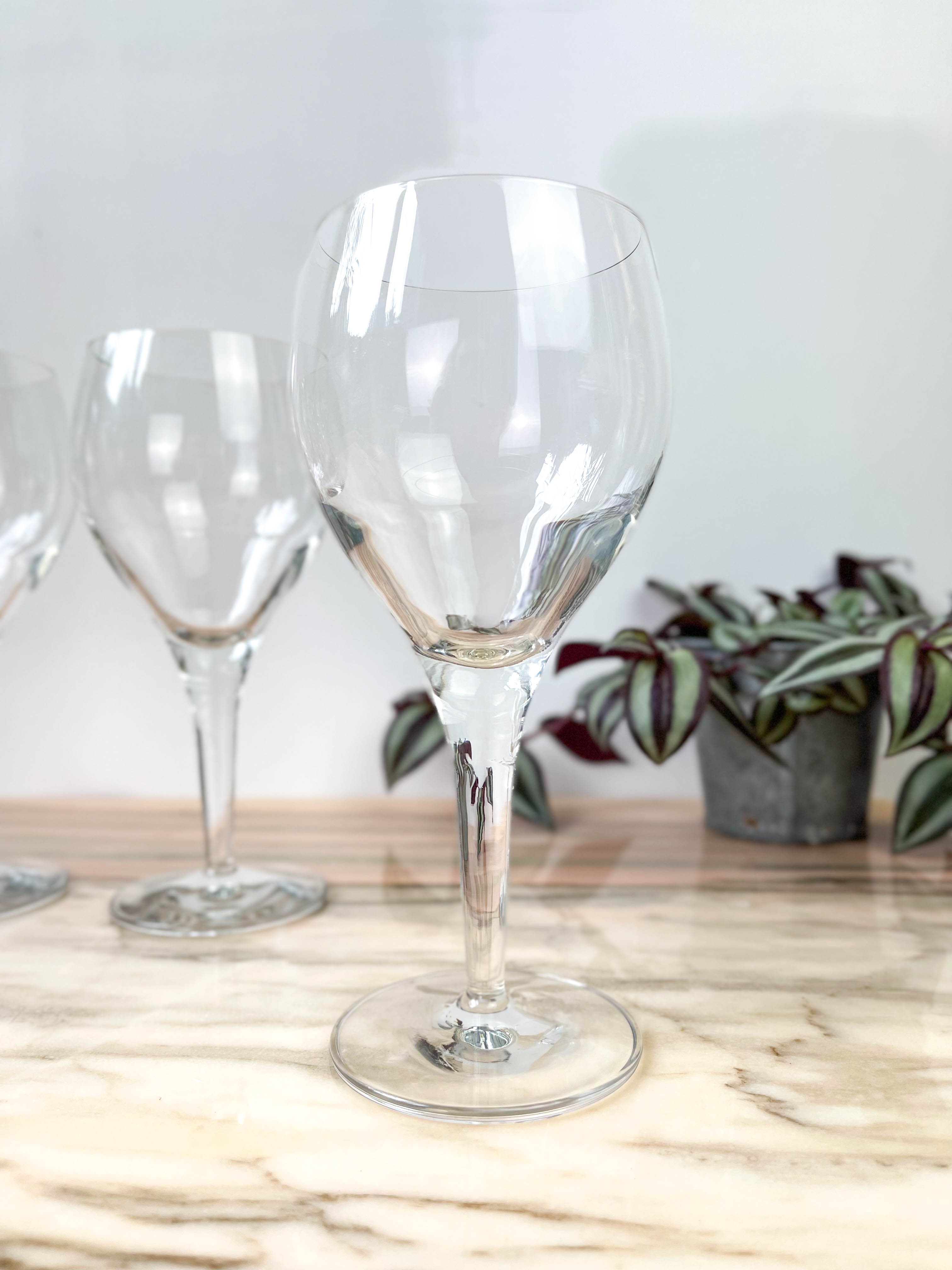 6 vintage crystal water glasses