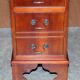 Vintage walnut desk with a leather top and two drawers.