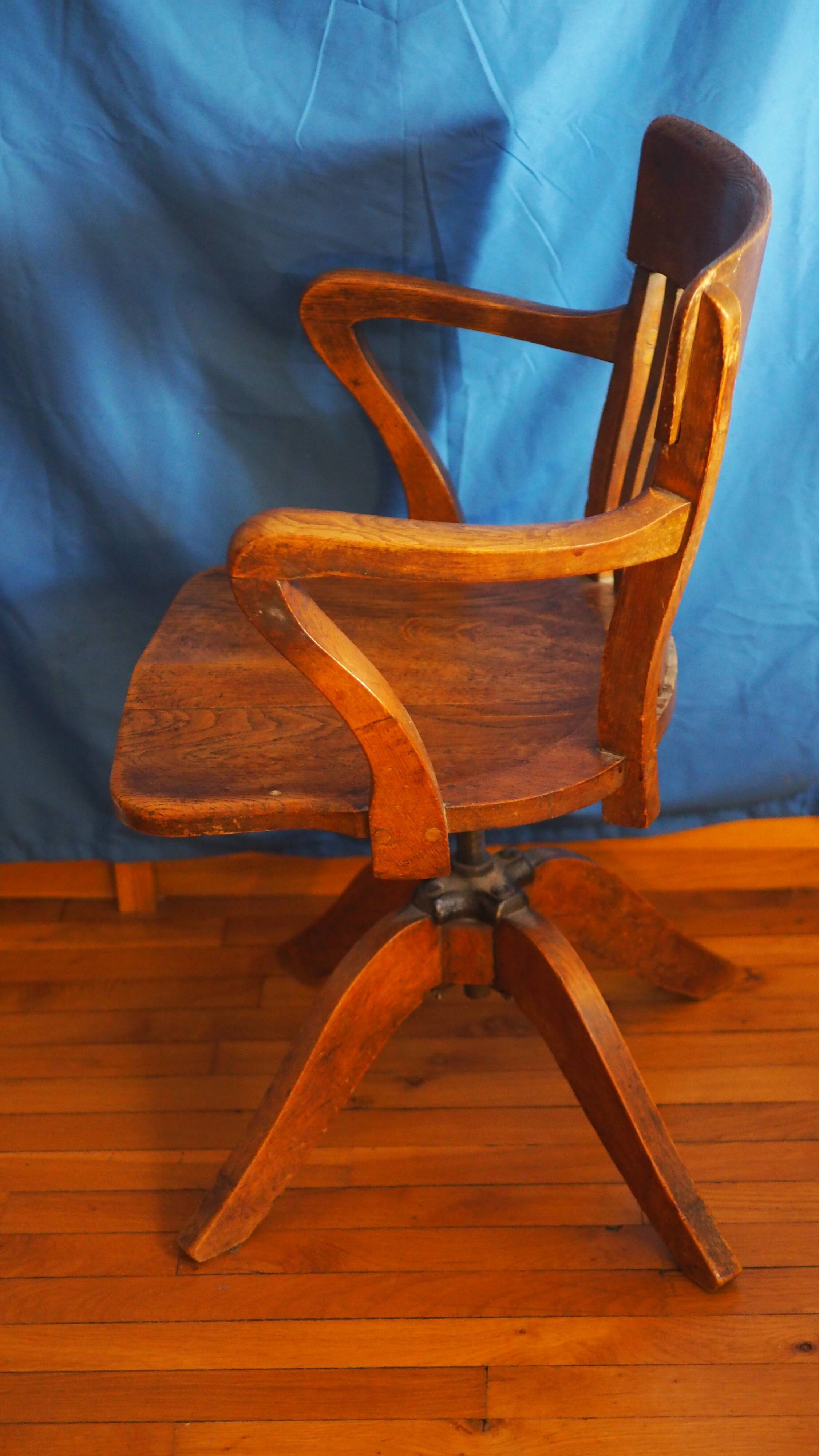 Western bistro chair rotating wood
