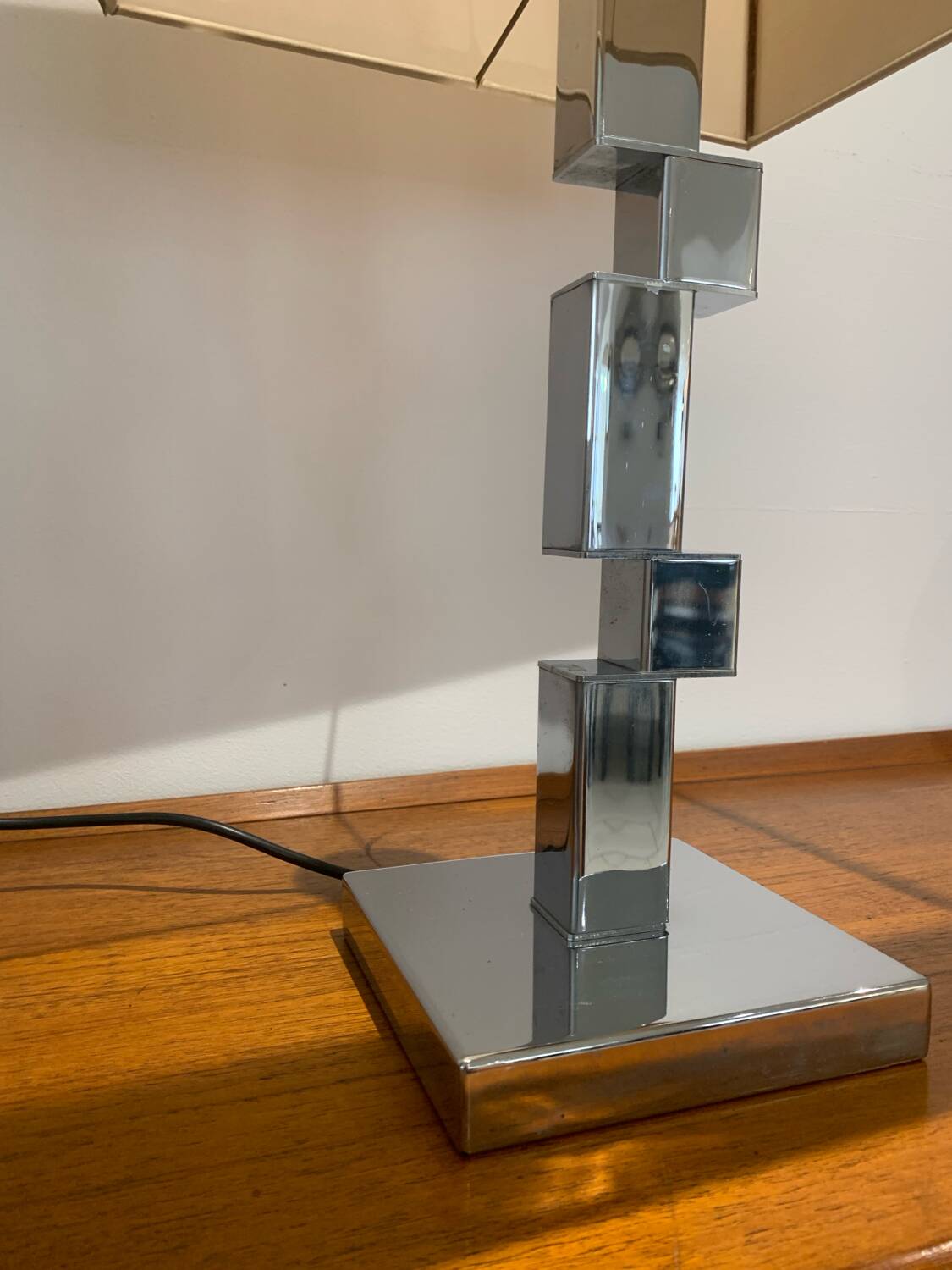Vintage space age modernist chrome lamp circa 1970