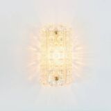 Scandinavian Crystal Glass Wall Light Venus Model by Carl Fagerlund for Orrefors & Lyfa, 1960s