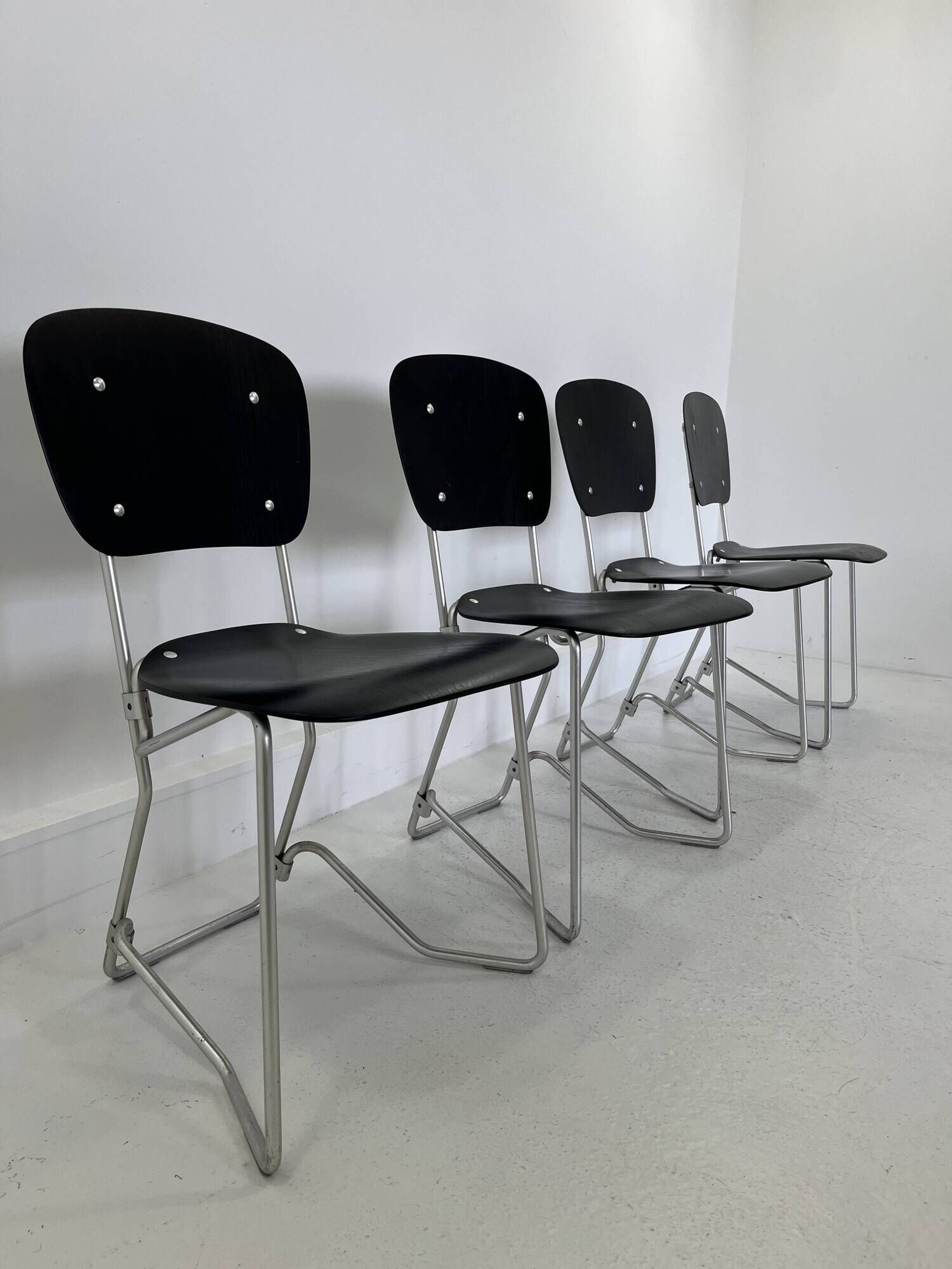 Alu-Flex Dining Chairs by Armin Wirth, 1960s, Set of 4