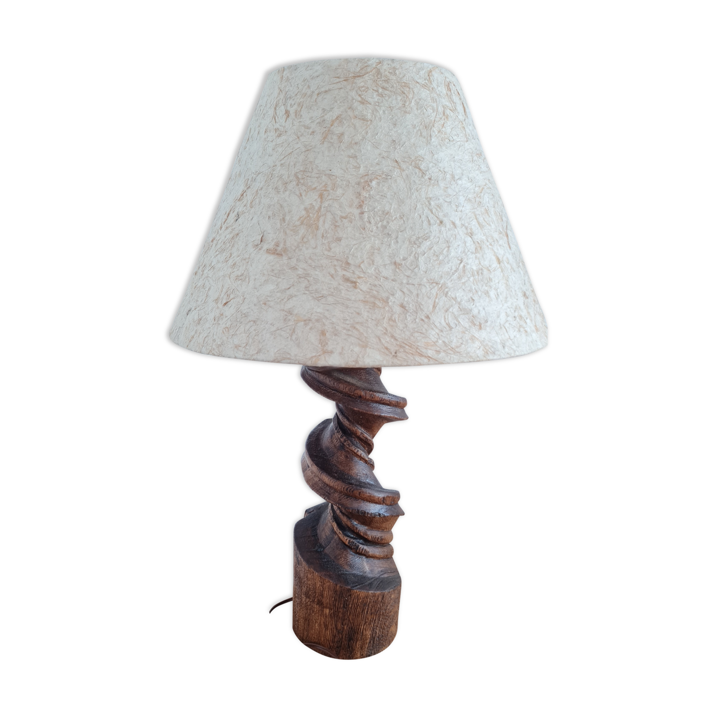 Handmade lamp in turned wood