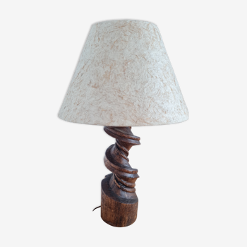 Lampe artisanale en bois tourné