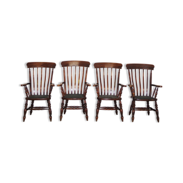 Victorian farm chairs, united kingdom, set of 4