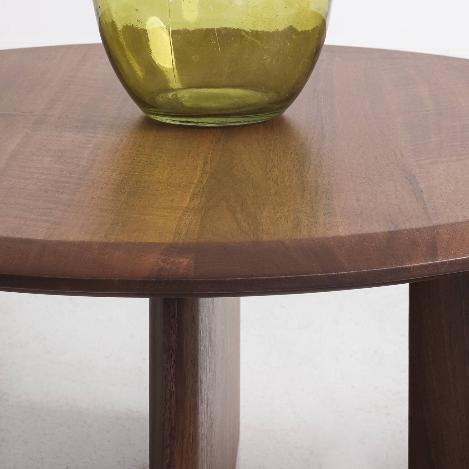 Duo of solid walnut coffee tables with a contemporary design base
