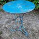 Wrought iron pedestal/console/bistro table