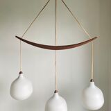 Opaline lamp and teak by Uno and Östen Kristiansson for Luxus