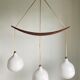 Opaline lamp and teak by Uno and Östen Kristiansson for Luxus