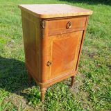 Bedside Louis XVI marble and marquetry