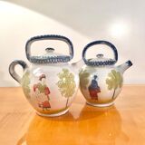 2 old ceramic chevrettes from Charolles
