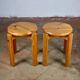 Pair of stackable pine stools