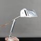 Large Desk Lamp, Chrome, Aluminum and Marble, Modernist Art Deco