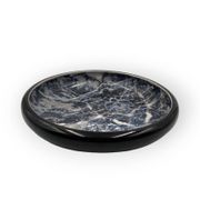 Alvino Bagni, centre de table / vide poche en céramique marbrée noire, ca. 1970