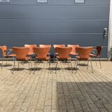10x Fritz Hansen series 7 Vlinderstoelen in Cognac leather NIEUW!!