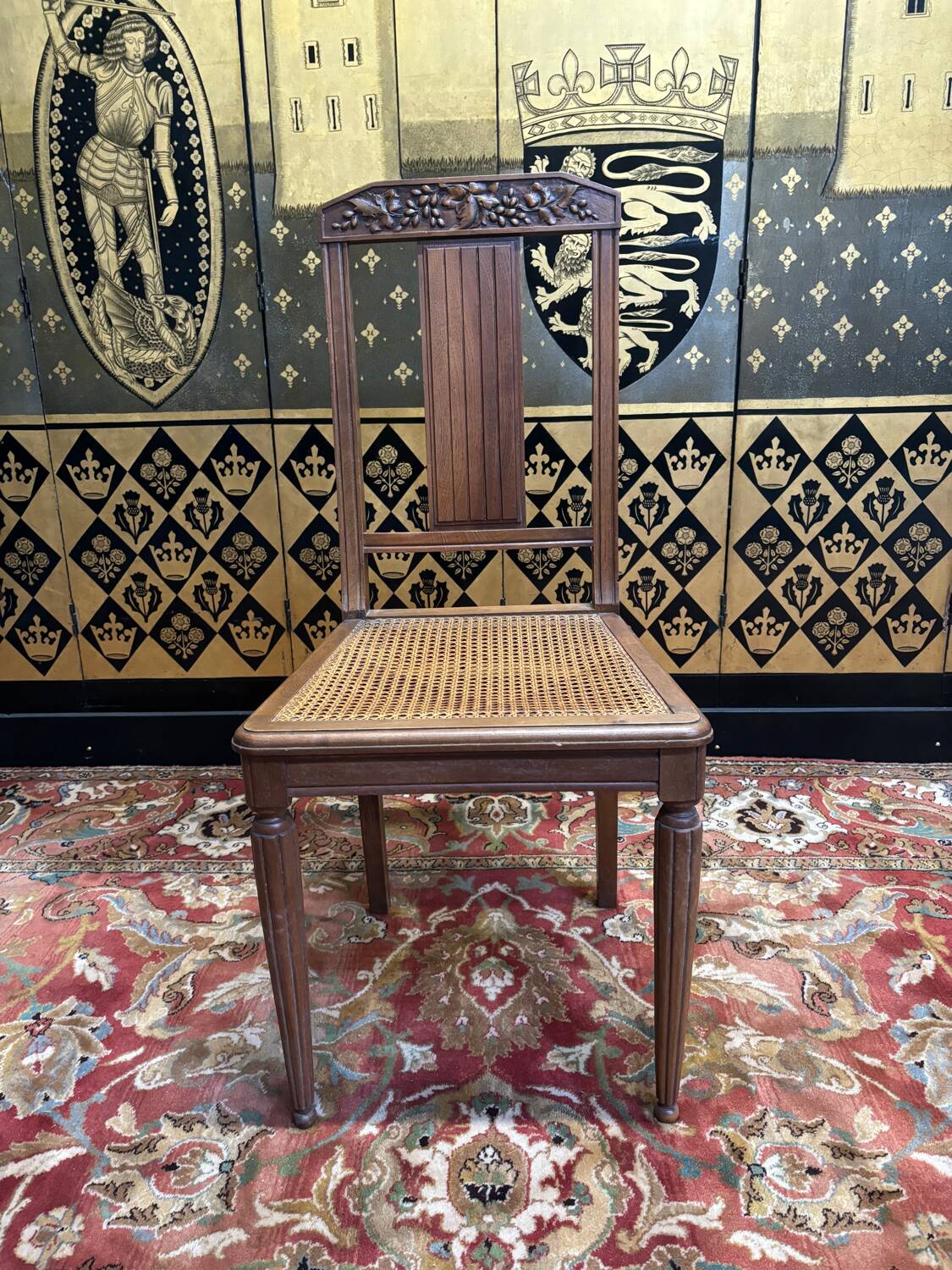 6 art deco cane chairs