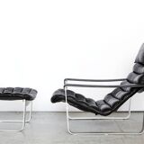 Lounge chair and ottoman Ilmari Lappalainen "Pulkka" for ASKO