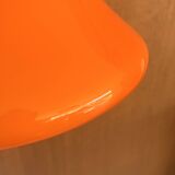 Orange opaline lamp suspension Space Age vintage 1970s