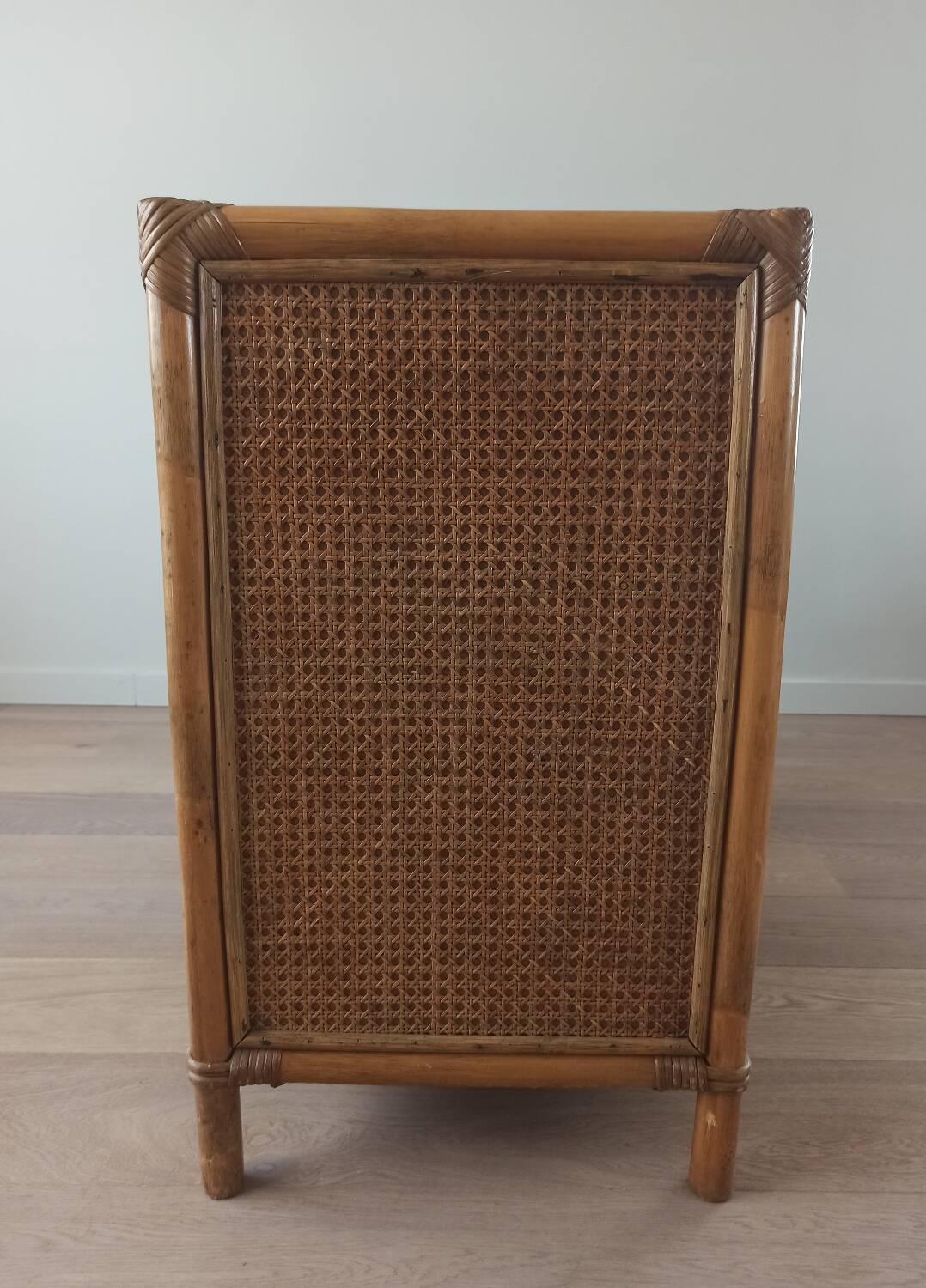 Bamboo and rattan chest of drawers, 70's
