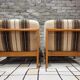 Pair of vintage 1970s armchairs in solid pine.