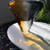Mid-century blown crystal tricolour vase by Per Lütken