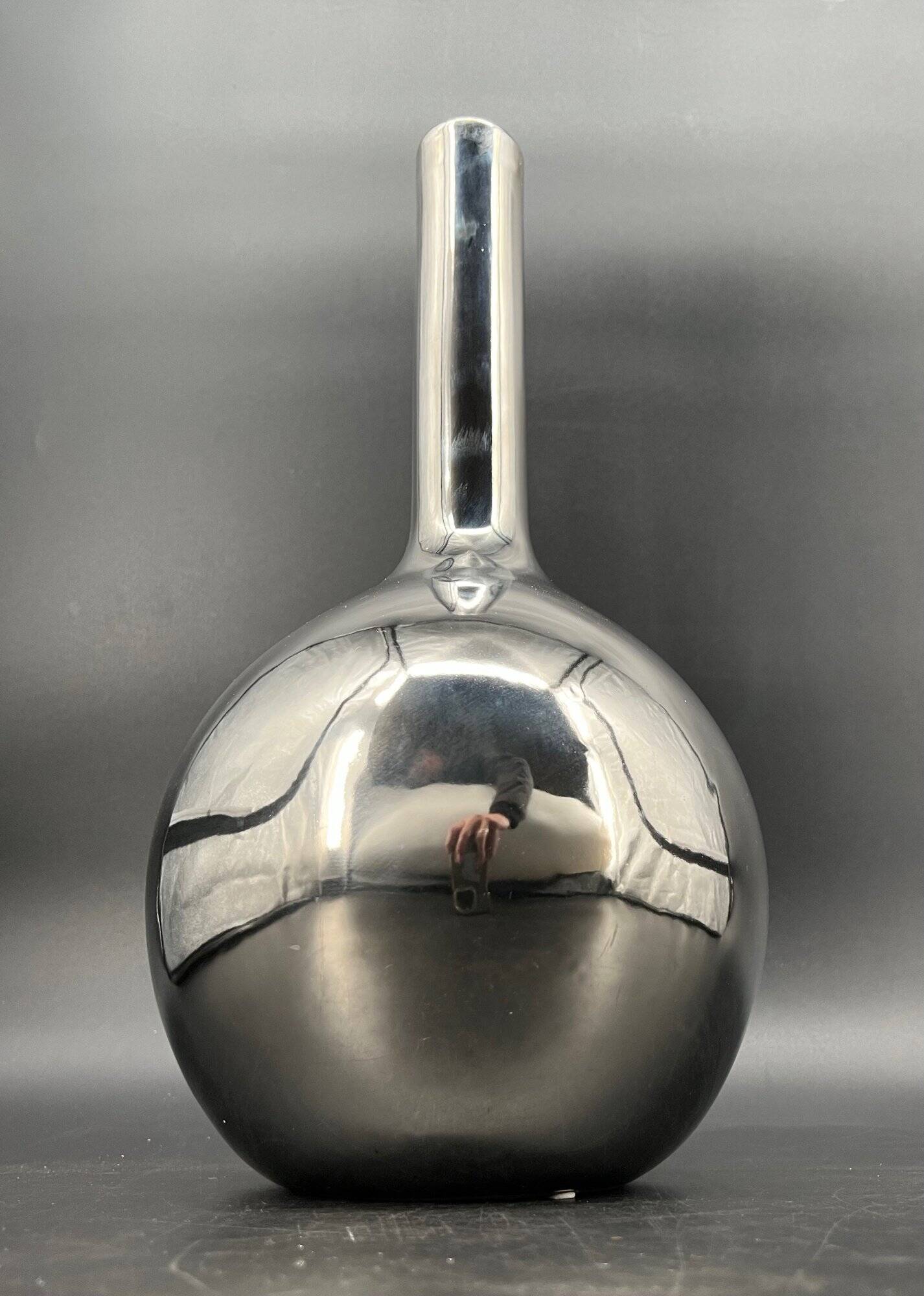 Large Vintage Vase • Chrome Ceramic • XXL • 1970-1980