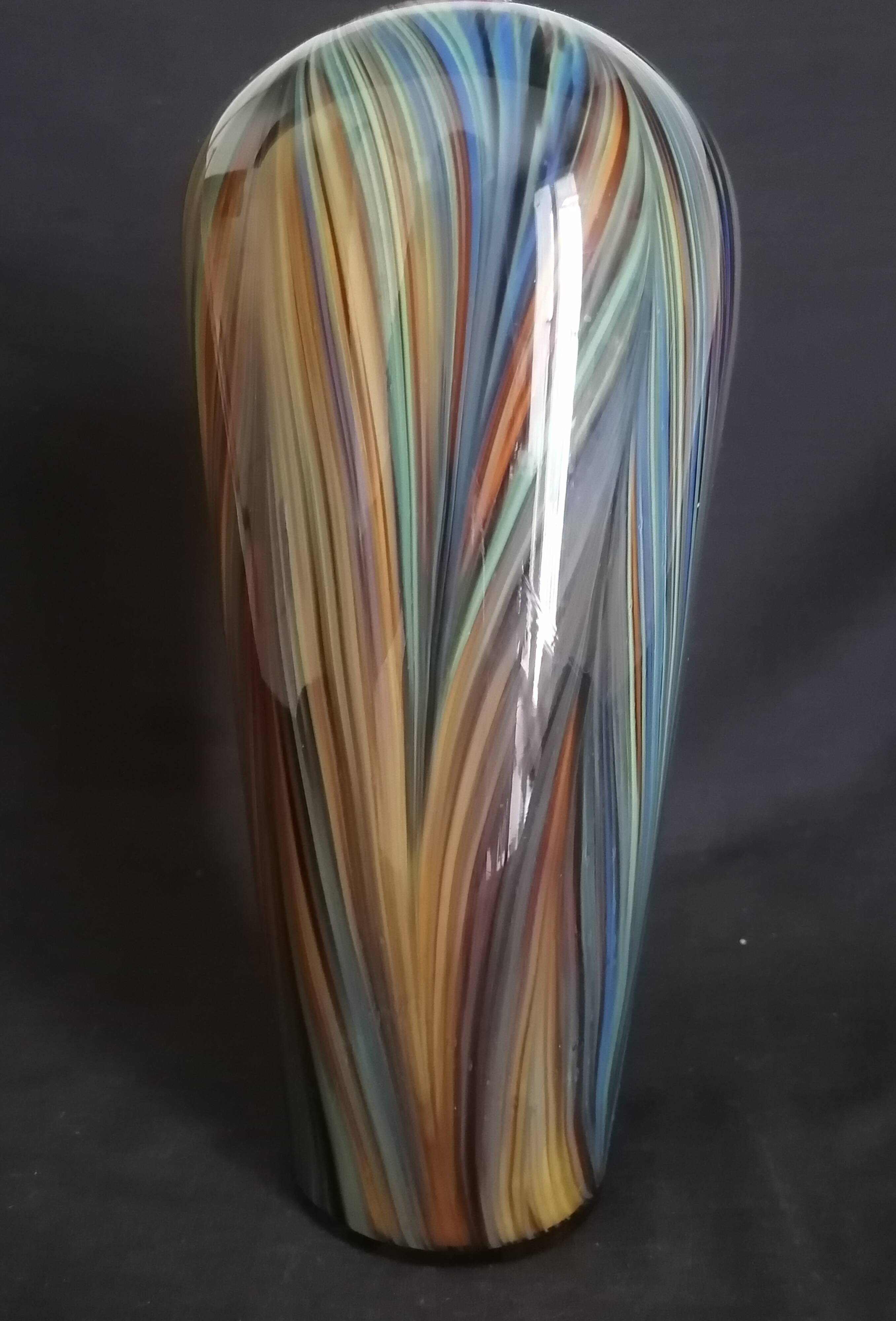 Grand vase balustre en verre de Murano, h - 30 cm.