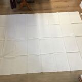 Set of 10 old sheets embroidered in linen or cotton