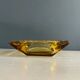 Cendrier vintage en verre jaune