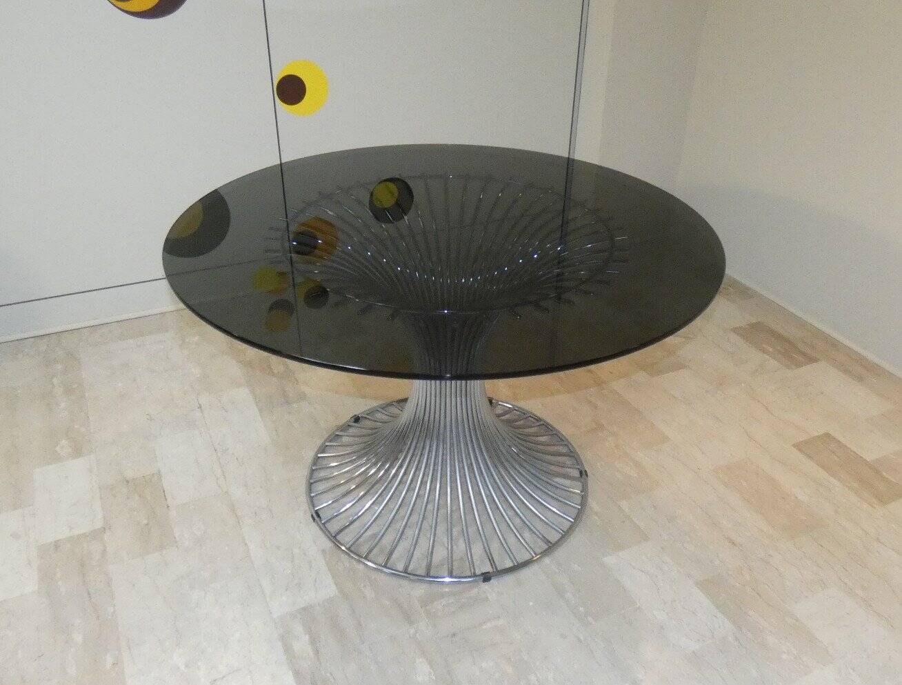 Margot chairs and Tulip dining table by Gastone Rinaldi for Rima, Italy, 1968, set of 5.