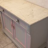 Buffet bas  2 portes repeint style campagne décoration