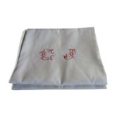 Set of 2 old embroidered towels, red monogram