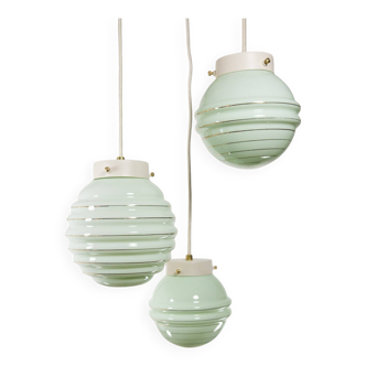 Linda * lustre suspendu yugochic * lampe suspendue mcm * mini cascade vintage * verre rétro * or