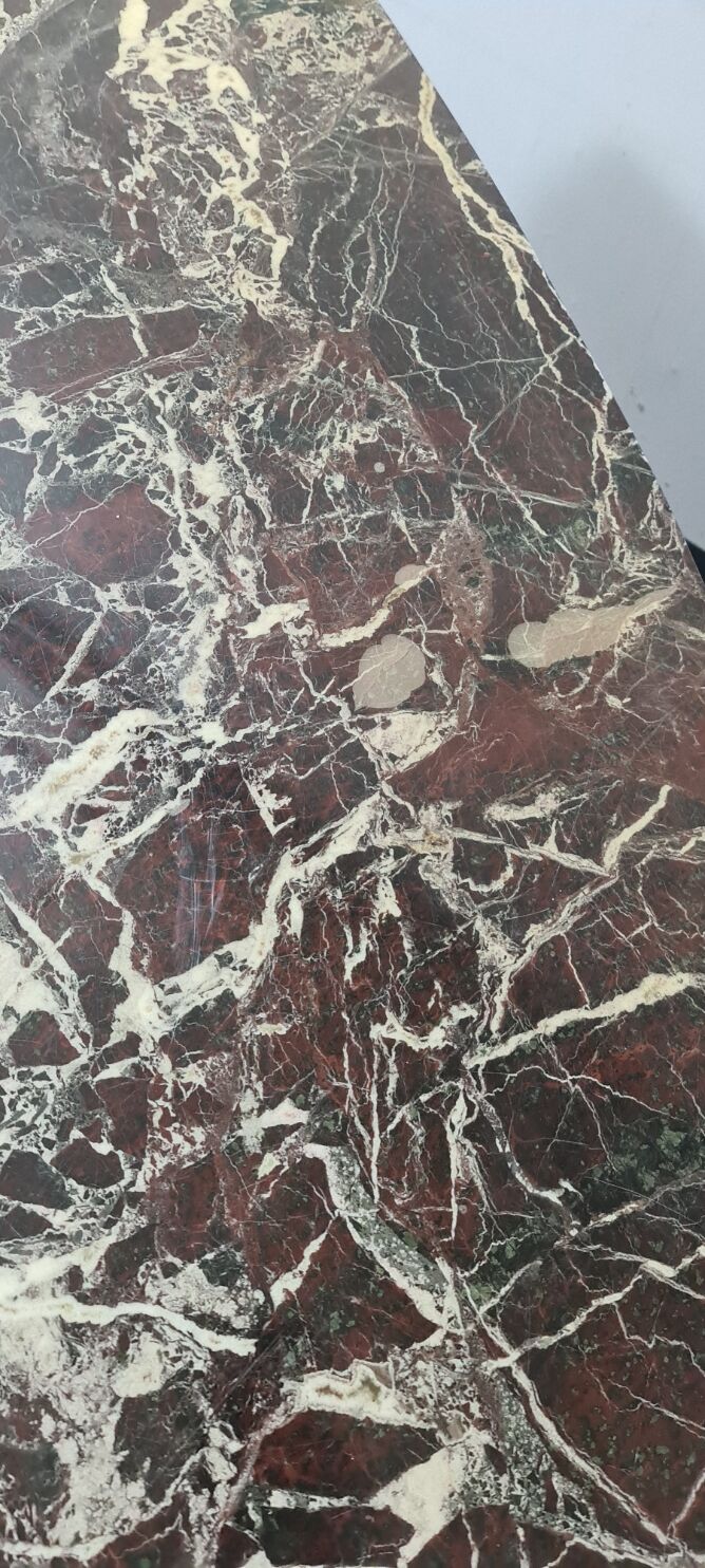 Vintage cast iron and stone garden table