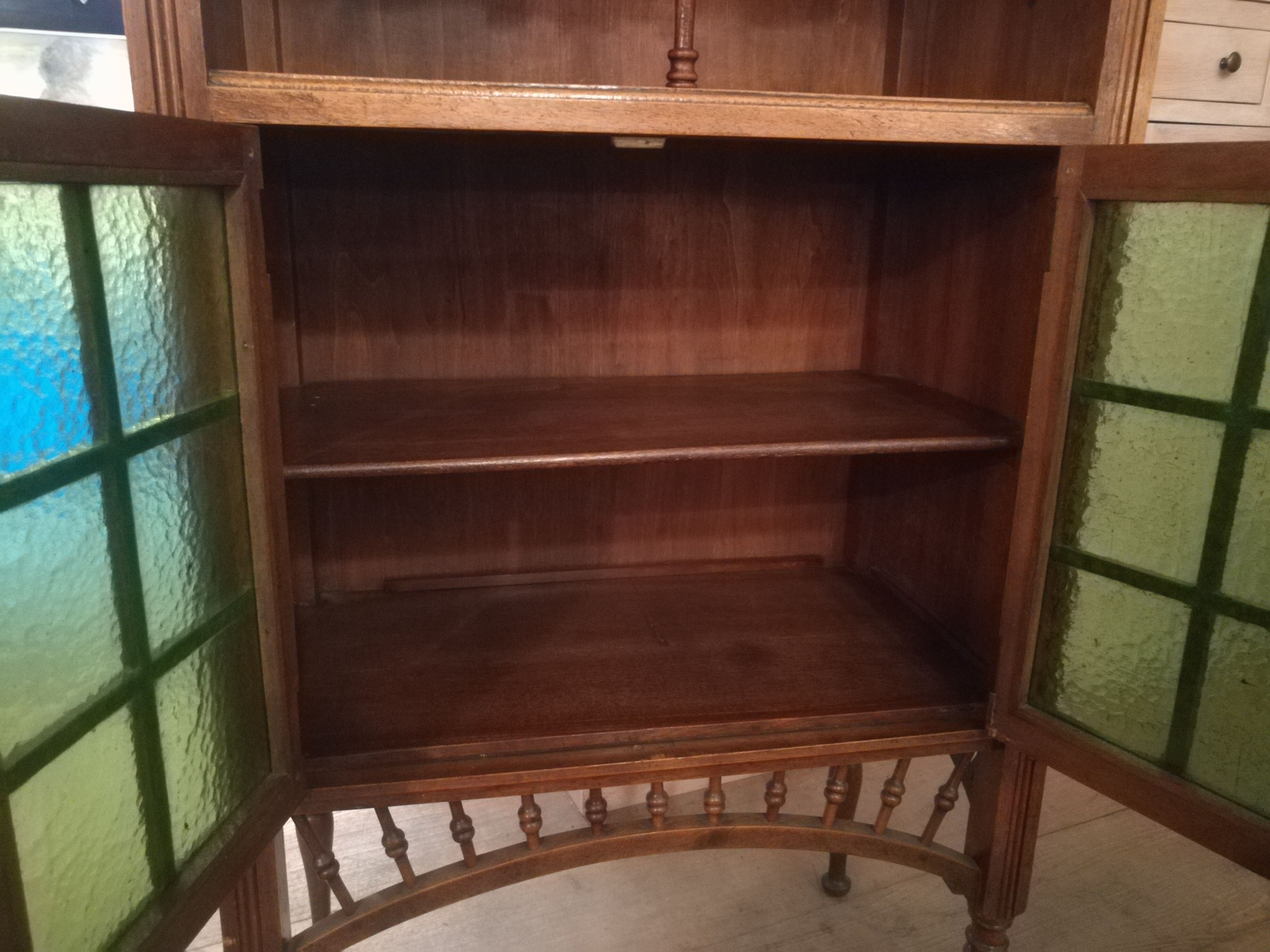 Art nouveau walnut storage cabinet