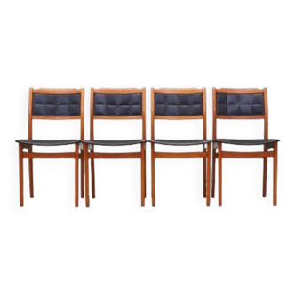 Set of four beech chairs, Danish design, 1970s, production: Denmark