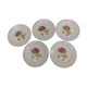 Set de 4 assiettes vintage en faïence crème fleurs 1950 1960