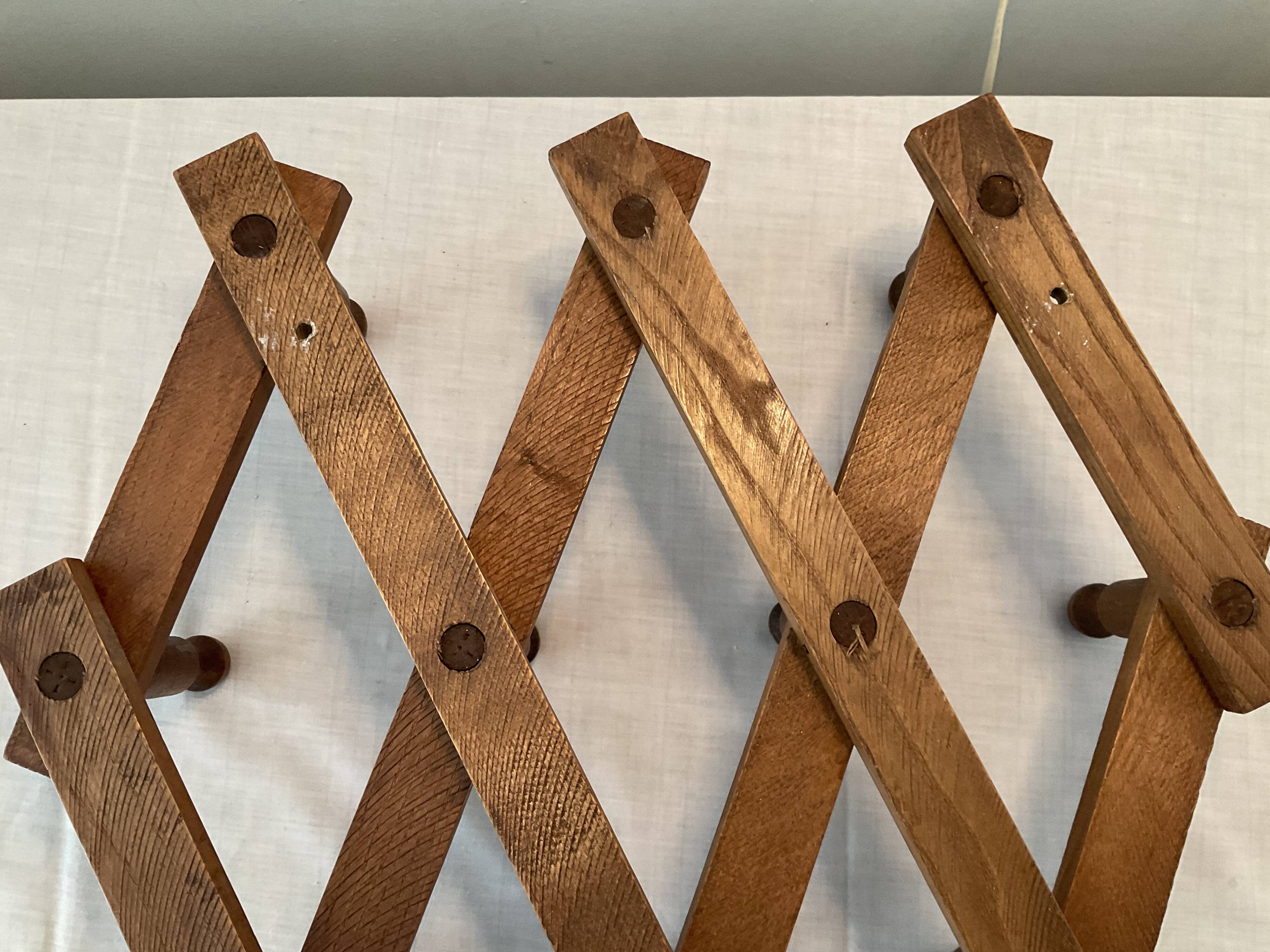 Scandinavian coat rack 10 hooks from the 60s-70s