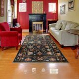 Black floral Persian rug - Wool