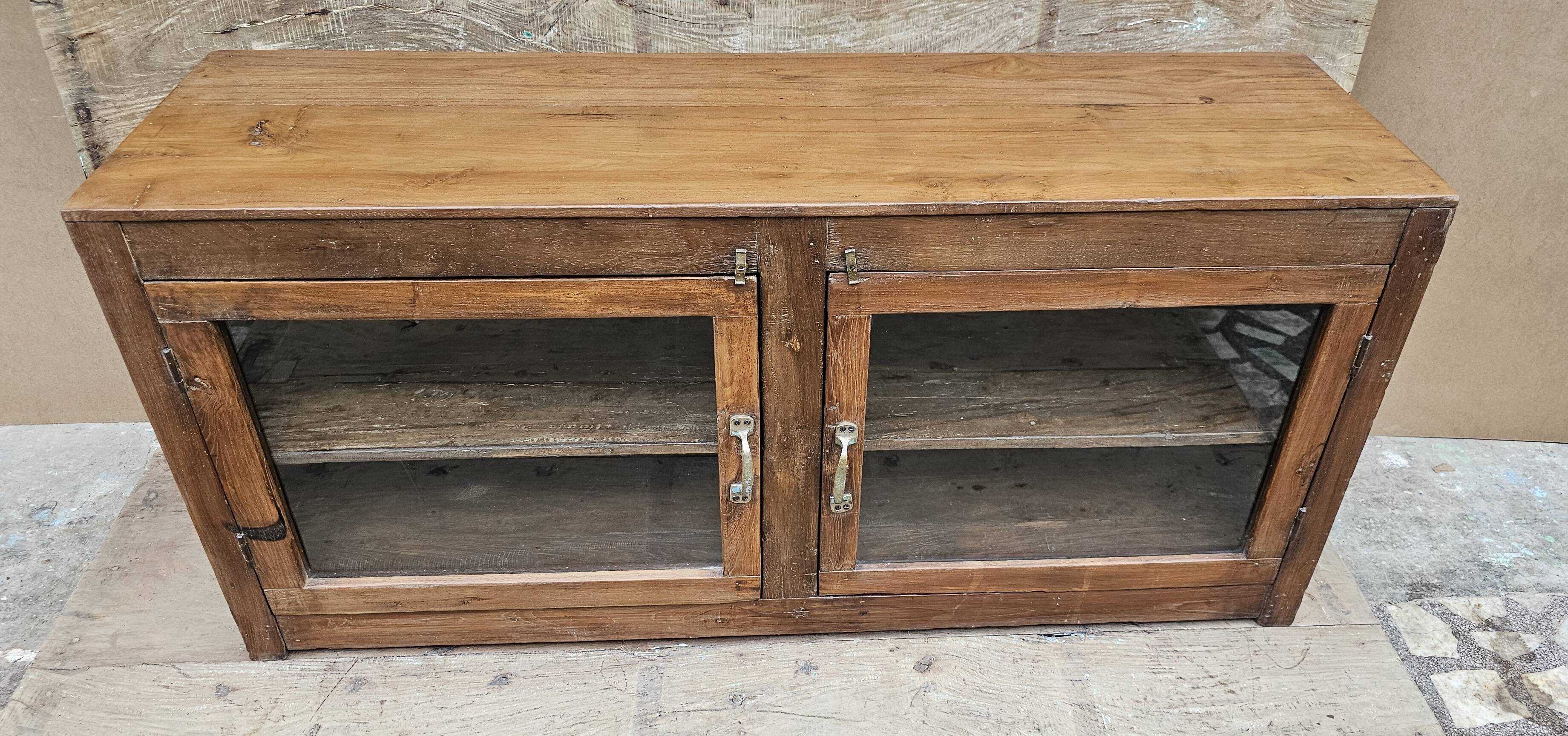 Buffet - glass TV cabinet in Burmese teak