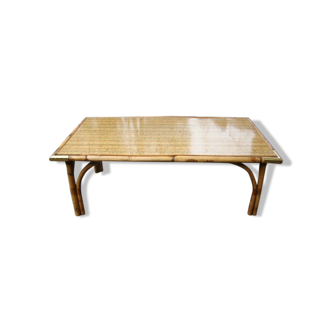 Table basse rotin ancienne