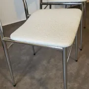 3 chaises formica bouclettes blanches