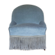 Fauteuil crapaud vintage velours bleu années 70